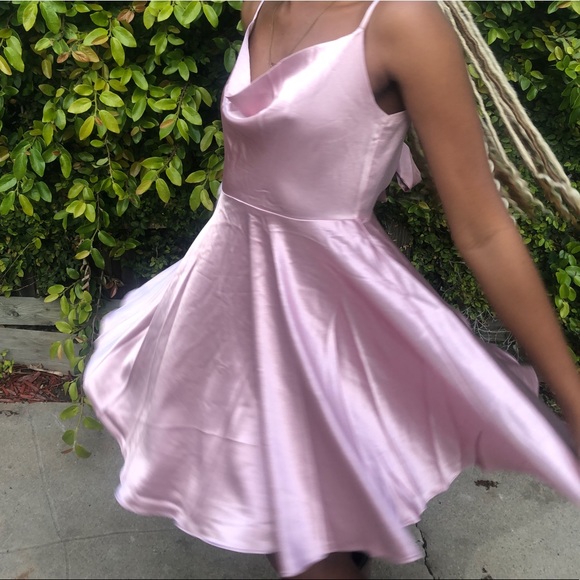 AKIRA Dresses & Skirts - 🔵NWOT AKIRA Pink Mauve Open Tie Back Mini Dress